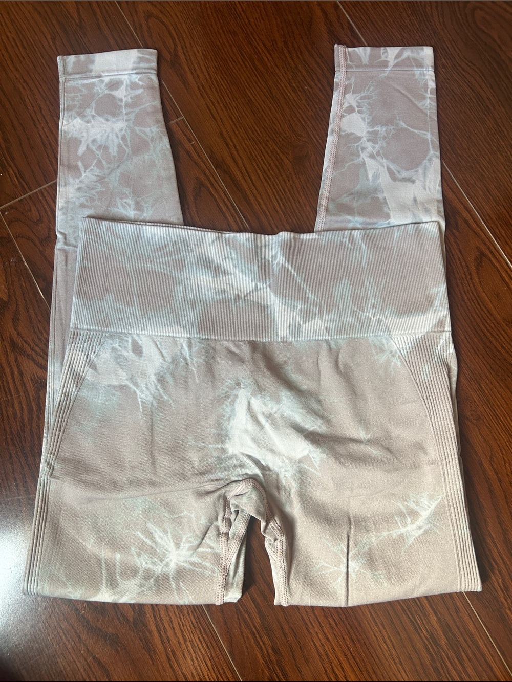 Kids High-Waisted Tie-Dye Leggings - Light Taupe